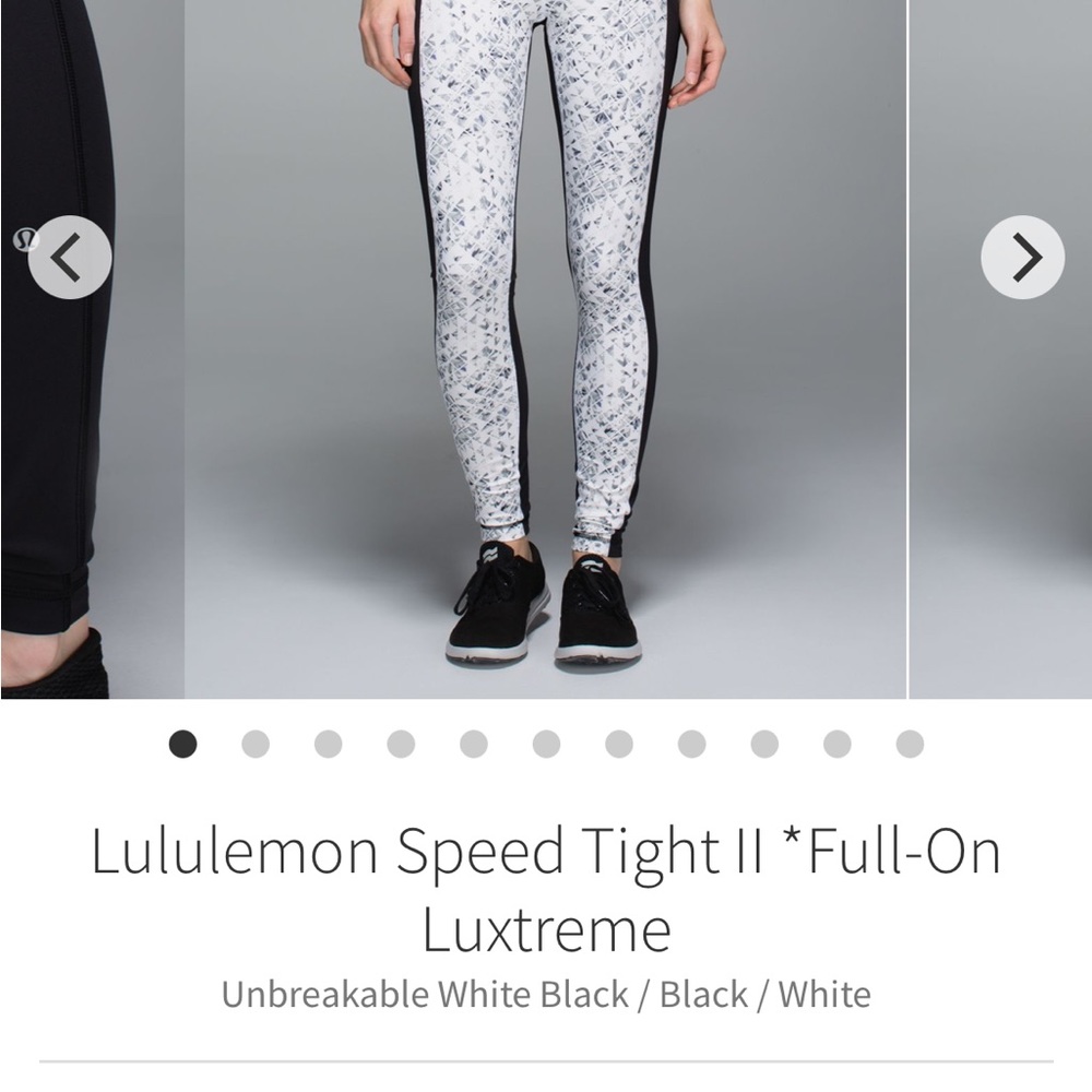 Lululemon Speed Tight Unbreakable Black/white size10